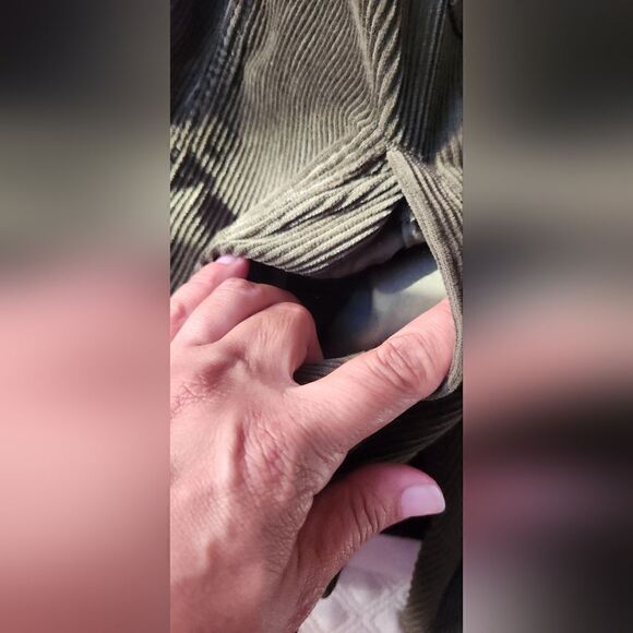 Zara Corduroy Button Down Green Jacket Size Medium - Picture 5 of 12